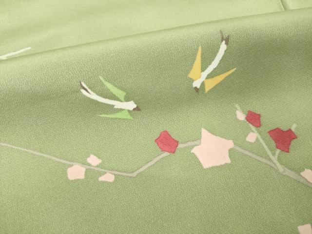 平和屋着物●訪問着 刺繍 花蝶文 金糸 正絹 逸品 AABM4393ck