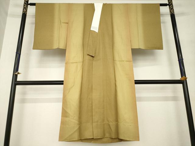 平和屋着物●長襦袢 無双仕立て 紗綾形地紋 間道 暈し染め 正絹 逸品 AABM4396ck
