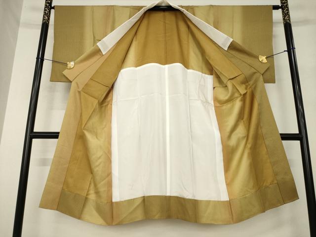平和屋着物●長襦袢 無双仕立て 紗綾形地紋 間道 暈し染め 正絹 逸品 AABM4396ck