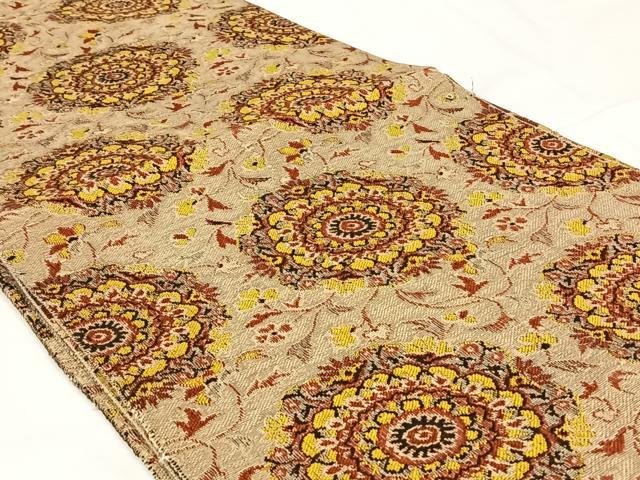 平和屋着物◎八寸名古屋帯 花唐草文 正絹 逸品 AABM4413dk