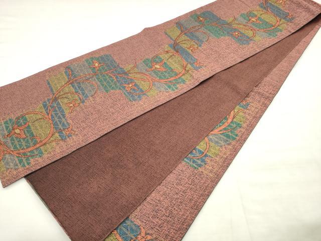 平和屋着物●六通柄袋帯 蔦花文 金糸 正絹 逸品 AABM4646pf