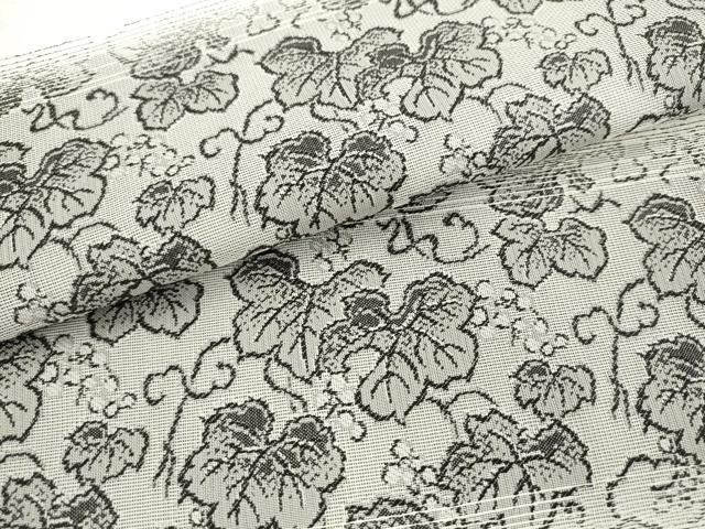 平和屋着物●両面全通柄袋帯 葡萄蔦の葉文 草花文 正絹 逸品 AABM4670pf