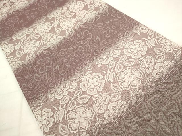 平和屋着物●両面全通柄袋帯 葡萄蔦の葉文 草花文 正絹 逸品 AABM4670pf