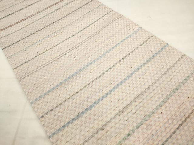 平和屋着物●太鼓柄袋帯 ぜんまい紬 横段文 正絹 逸品 AABM4672pf