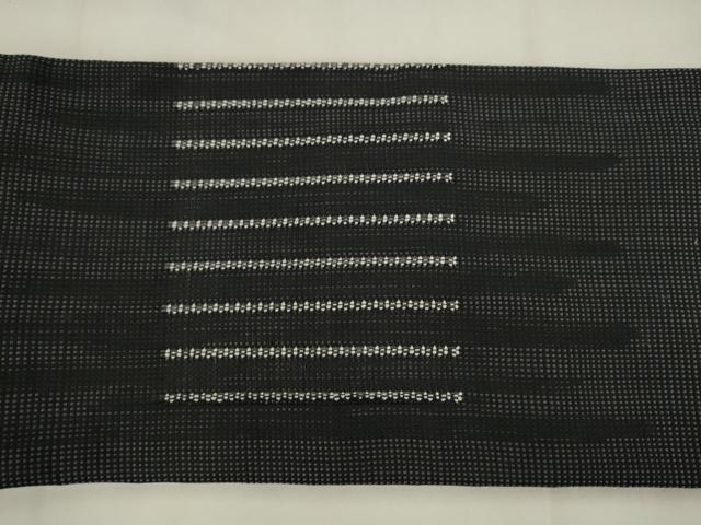 平和屋本店●ワンタッチつけ帯 菱文 黒地 やまと誂製 正絹 逸品 AABM4687pf