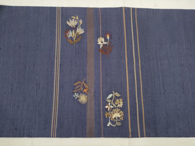 平和屋着物●太鼓柄袋帯 すくい織 草花文 正絹 逸品 AABM4693pf
