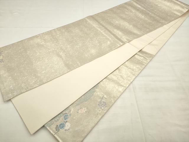 平和屋着物●本加賀友禅作家 毎田健治監修 太鼓柄袋帯 春しらべ 引箔 正絹 逸品 AABM4737pf