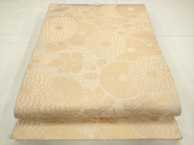 平和屋着物●織物一筋名門 織悦 全通柄 本袋帯 草花文 金糸 正絹 逸品 AABM4751pf
