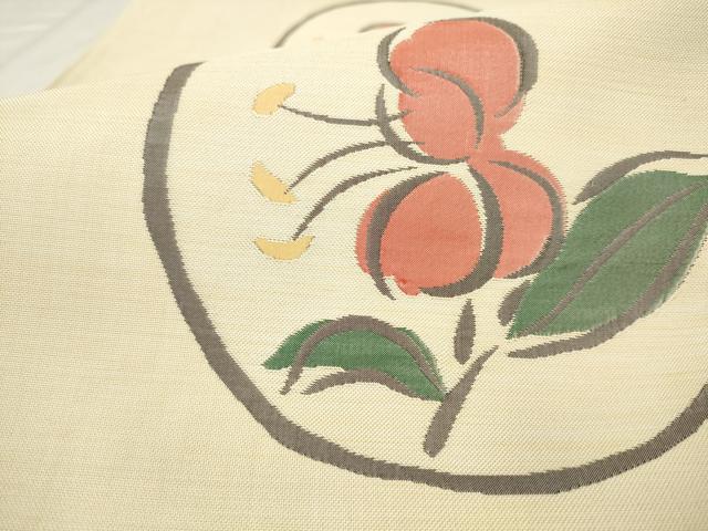平和屋着物●名門木屋太 今河織物 六通柄袋帯 草花丸文 正絹 逸品 AABM4788pf
