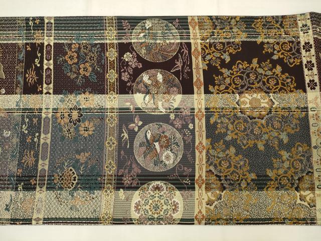 平和屋着物●螺鈿作家 藤本隆士 袋帯 螺鈿 鳳凰花文 正絹 逸品 AABM4791pf