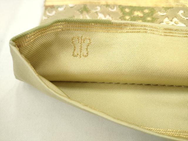 平和屋着物●西陣 川島織物 六通柄 本袋帯 飾花文 金糸 正絹 逸品 AABM4813pf
