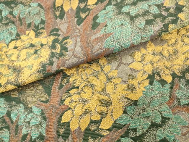 平和屋着物●ファッションデザイナー 花井幸子 六通柄袋帯 風景花文 金糸 正絹 逸品 AABM4844pf