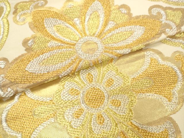 平和屋着物●西陣 川島織物 六通柄 本袋帯 飾花文 金銀糸 正絹 逸品 AABM4853pf