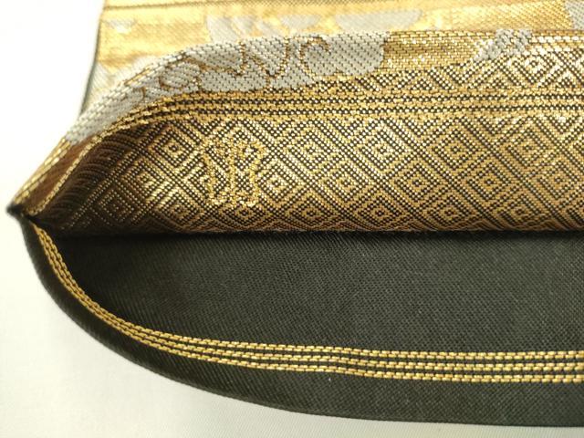 平和屋着物●西陣 川島織物 六通柄 本袋帯 花鳥文 金糸 正絹 逸品 AABM4860pf