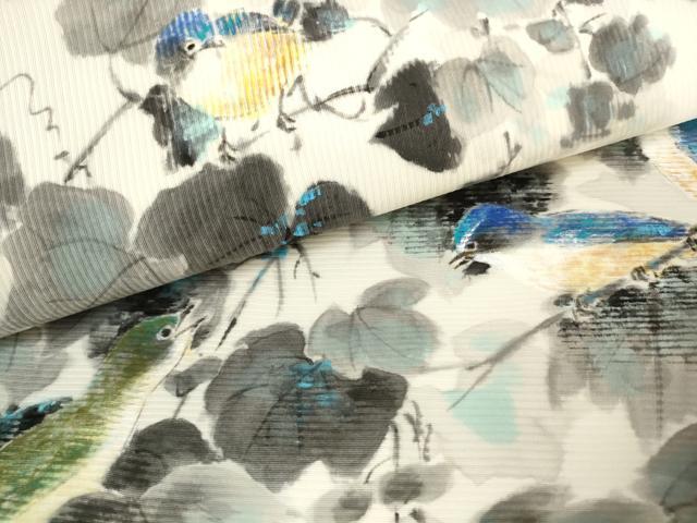 平和屋着物●太鼓柄袋帯 手描き 花鳥文 正絹 逸品 AABM4872pf
