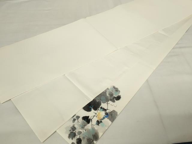 平和屋着物●太鼓柄袋帯 手描き 花鳥文 正絹 逸品 AABM4872pf