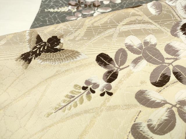 平和屋着物●六通柄袋帯 唐織 花鳥文 金糸 正絹 逸品 AABM4886pf