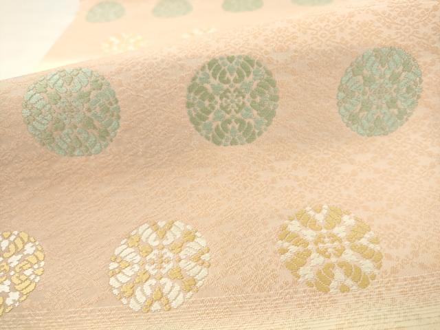 平和屋着物●六通柄袋帯 唐織 横段花丸文 さが美扱い 正絹 逸品 AABM4887pf