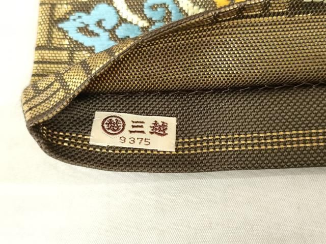 平和屋着物●西陣 川島織物 六通柄 本袋帯 双鳥菱文 金糸 三越扱い 正絹 逸品 AABM4899pf