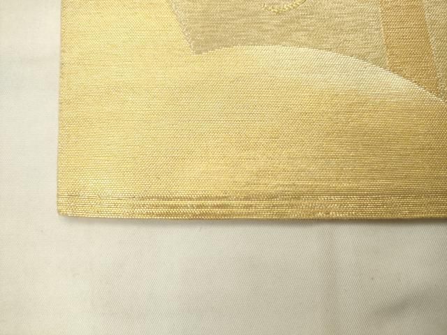 平和屋着物●西陣 川島織物 六通柄 本袋帯 地紙重ね風景花文 金銀糸 正絹 逸品 AABM4901pf