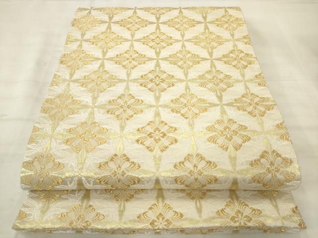 平和屋着物●六通柄袋帯 舞花文 金糸 三越扱い 正絹 逸品 AABM4909pf
