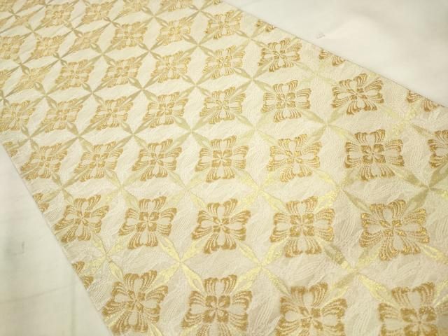 平和屋着物●六通柄袋帯 舞花文 金糸 三越扱い 正絹 逸品 AABM4909pf