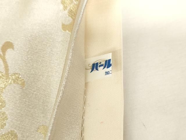 平和屋着物●唐織・西陣の老舗・名門・藤原織物 六通柄袋帯 飾花文 金銀糸 正絹 逸品 AABM4920pf