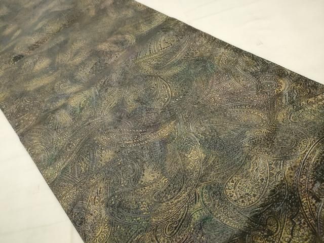 平和屋着物●両面六通柄袋帯 金唐革 ペイズリー 正絹 逸品 AABM4928pf