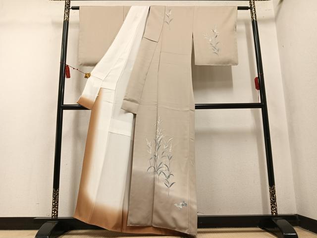 平和屋着物●訪問着 友禅 草花文 暈し染め そごう扱い 正絹 逸品 未使用 AABM5049ph