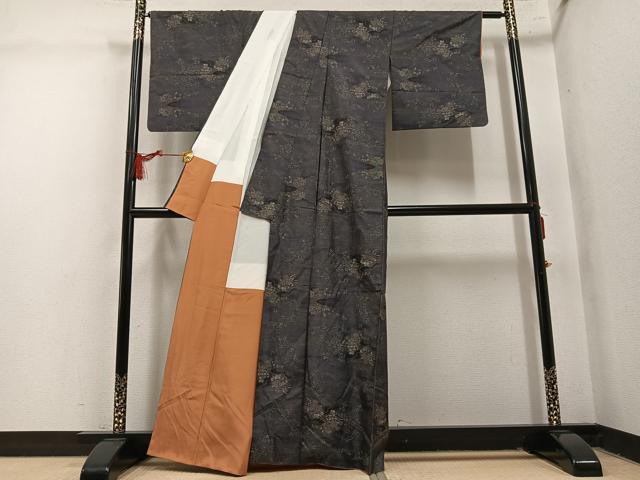 平和屋着物●本場大島紬 9マルキ 草花文 正絹 逸品 AABM5050ph