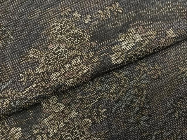 平和屋着物●本場大島紬 9マルキ 草花文 正絹 逸品 AABM5050ph