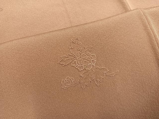 平和屋着物●中国三大刺繍 相良刺繍 総刺繍 無地絵羽訪問着 草花文 ときがら茶色 正絹 逸品 AABM5069ph