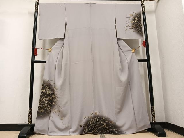 平和屋着物●訪問着 草花文 暈し染め 金彩 正絹 逸品 AABM5071ph