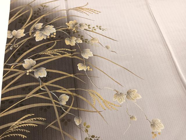 平和屋着物●訪問着 草花文 暈し染め 金彩 正絹 逸品 AABM5071ph