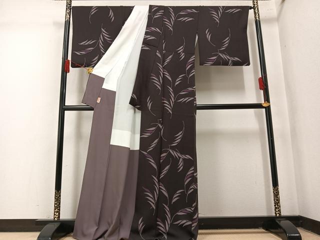 平和屋着物●上質な小紋 草木文 正絹 逸品 AABM5076ph