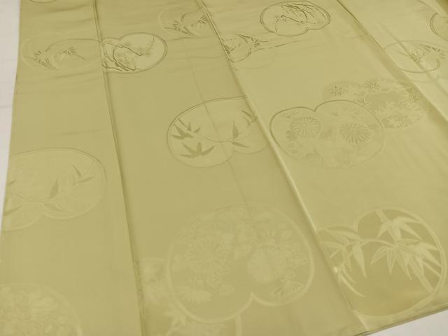 平和屋着物●上質な色無地 草花地紋 木蘭色 正絹 逸品 未使用 AABM5081ph