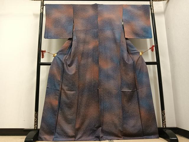 平和屋着物●上質な小紋 霞文 暈し染め 正絹 逸品 AABM5093ph