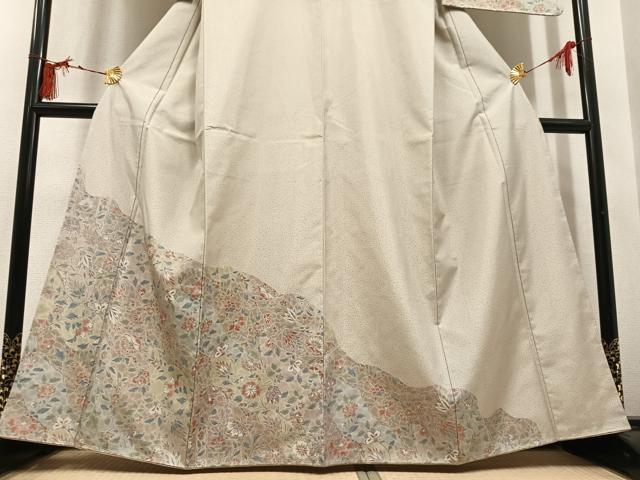 平和屋着物●本場大島紬 染大島 訪問着 更紗唐草文 正絹 逸品 未使用 AABM5102ph