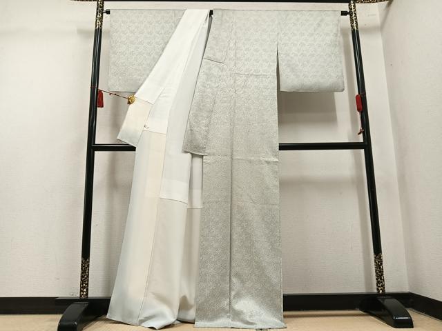 平和屋着物●名門 藤娘きぬたや・杢目絞り 小紋 正絹 逸品 AABM5105ph