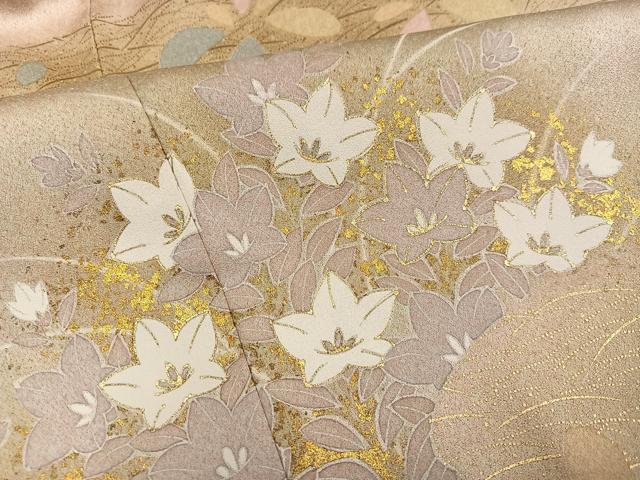 平和屋着物●訪問着 駒刺繍 草花文 暈し染め 金彩 正絹 逸品 AABM5106ph