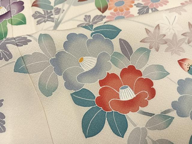 平和屋着物●訪問着 友禅 作家物 貝桶枝花文 正絹 逸品 AABM5119ph