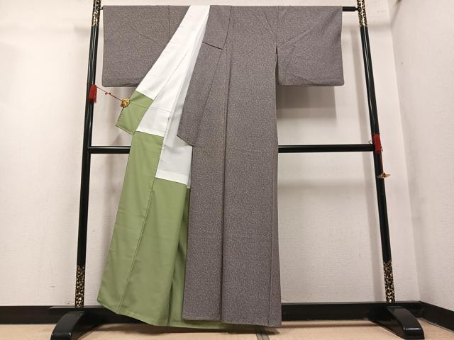 平和屋着物●上質な小紋 草花文 正絹 逸品 AABM5121ph