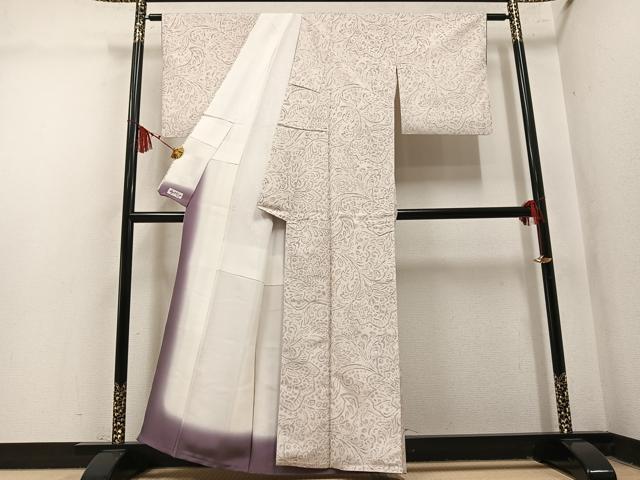 平和屋着物●上質な紬 更紗文 金糸 やまと誂製 正絹 逸品 AABM5122ph