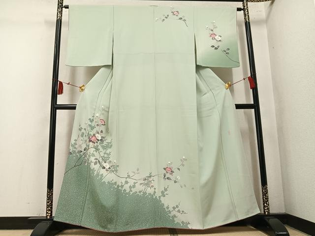 平和屋着物●訪問着 友禅 作家物 枝花文 暈し染め 正絹 逸品 AABM5169ph