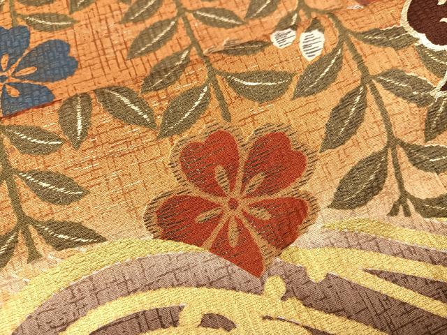平和屋着物●豪華振袖 駒刺繍 花蝶文 暈し染め 金彩 正絹 逸品 AABM5170ph