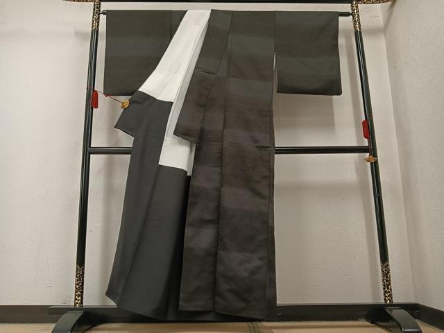 平和屋着物●上質な小紋 霞地紋 暈し染め 正絹 逸品 AABM5174ph