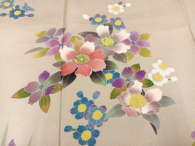 平和屋着物●訪問着 友禅 作家物 草花文 暈し染め 正絹 逸品 AABM5178ph