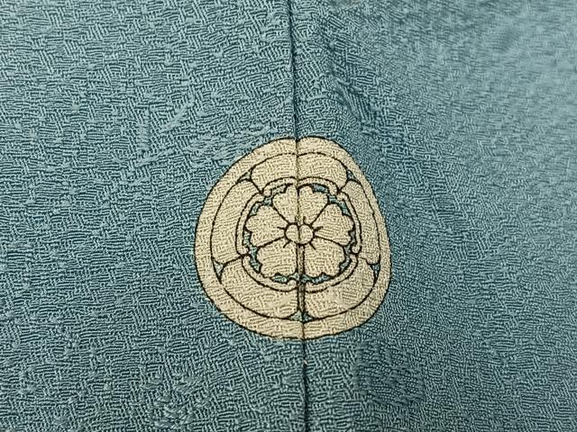 平和屋着物●服飾評論家 市田ひろみ監修 色無地 松竹梅地紋 水浅葱色 正絹 逸品 AABM5184ph