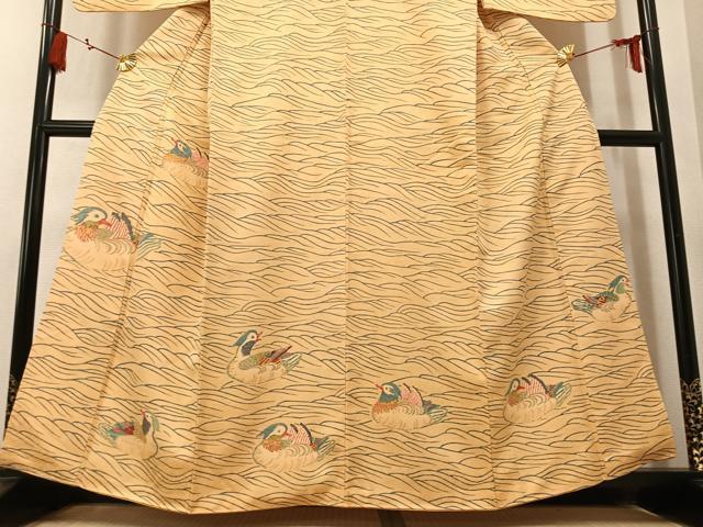 平和屋着物●訪問着 手描き 鴛鴦 正絹 逸品 AABM5192ph