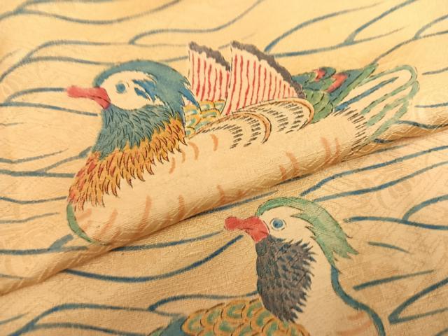 平和屋着物●訪問着 手描き 鴛鴦 正絹 逸品 AABM5192ph